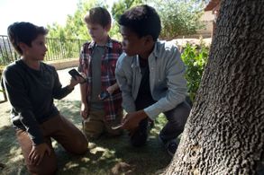 Reese Hartwig, Astro, and Teo Halm in Earth to Echo (2014)