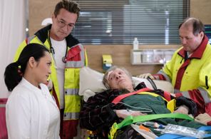 Lutz Blochberger, Mai Duong Kieu, and Markus Neumann in In aller Freundschaft: Aus der Bahn geworfen (2022)