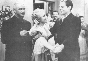 Hank Bell, William Boyd, James Ellison, and Muriel Evans in Three on the Trail (1936)