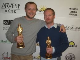 Director Bill Sebastian & producer Randall Scott with Awards for Best Drama and Best Directing at Traildance Film Festiv