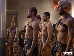 Manu Bennett, Andy Whitfield, and Jai Courtney in Spartacus (2010)