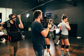 On set of The Pistol Shrimps