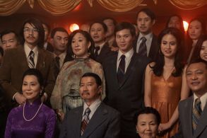 Sandra Oh, Vy Le, Nguyen Cao Ky Duyen, Toan Le, Hoa Xuande, Fred Nguyen Khan, and Alan Trong in The Sympathizer (2024)