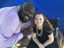 Faizon Love and Teagan Jain on set of Ripped.