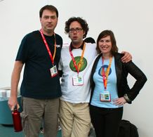 With Bryan Enk and Stephanie Thorpe of Shelf Life at San Diego Comic Con.
