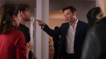 Vanessa Lengies, Evan Williams, and Taylor Frey in A Date by Christmas Eve (2019)