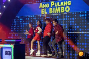 Carla Guevarra, Jon Santos, Jamie Wilson, and Reb Atadero in Family Feud Philippines (2022)