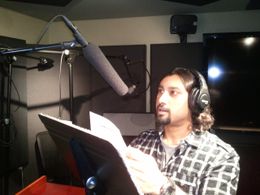 Doing voice over in the studio