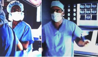 Shay w/Adam Arkin on Chicago Hope set.