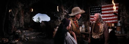 James Stewart, Walter Brennan, and Brigid Bazlen in How the West Was Won (1962)