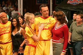 Vince Vaughn, Scarlett Chorvat, Christine Taylor, Chris Williams, and Lauren Mary Kim in Dodgeball: A True Underdog Stor