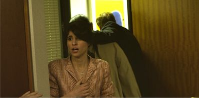 Romina on the set of The Insomniac.