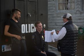 John Westley,Tom Carey and Francesco Lucente on the Oklahoma set of STARBRIGHT