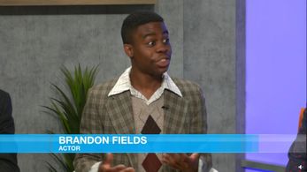 Brandon Fields being interviewed about Storyland Theatre on WRDW News 12's local show, 