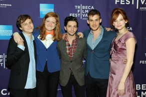 John Magaro, Haley Bennett, Colby Minifie, Logan Miller, and Josh Salatin at an event for Deep Powder (2013)