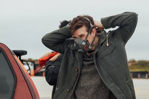 Conor William Wright on the set of Grey Dog