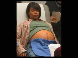 Pregnant stomach on Strong Medicine