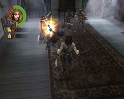 Johnny Depp and Eliza Schneider in Pirates of the Caribbean: The Legend of Jack Sparrow (2006)