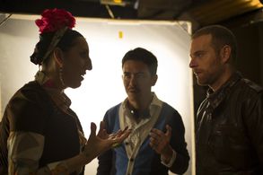 Raúl Méndez, Rossy de Palma, and Manolo Caro in I Don't Know Whether to Slit My Wrists or Leave Them Long (2013)