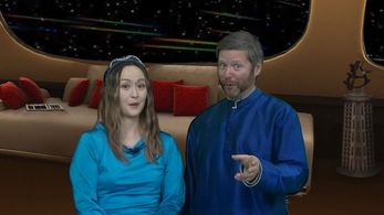 Bryan Kreutz and Lili Fox-Lim in A Captain's Log (2021)