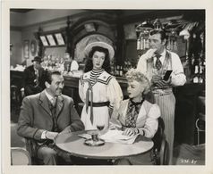 Lon Chaney Jr., Iris Adrian, Harry Antrim, Lee Bowman, and Peggy Ryan in There's a Girl in My Heart (1949)