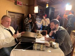 Darren Zimmer and Eduardo Britto on the set of Joint Ventures