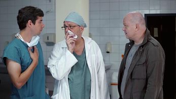 Milan Steindler, David Novotný, and Ivan Lupták in The Case of the Dead Deadman (2020)