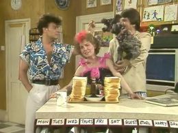 Bob Carolgees, Gary Glitter, and Sandi Toksvig in No 73 (1982)