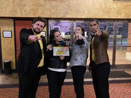 Jalen Wilson-Nelem, Jessie Carl, Adam DeFilippi, and Caitlin Cavannaugh in Movie Theater Massacre (2023)