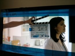 Michelle D'Alessandro Hatt on set (The Girl Without a Song)