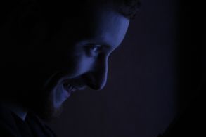 A menacing laugh on the set of David Spencer's 