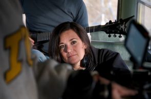 Seilhamer directing talent on the bus set of Jack the Reaper.