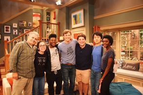 Rick Hall, Lori Mae, Kamil McFadden, Connor Weil, Matthew Gold, Ethan Lee and Tiara McKinney on the set of KC Undercover