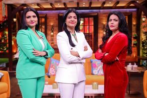 Chitra Tripathi, Sweta Singh, and Anjana Om Kashyap in The Kapil Sharma Show: Aaj Tak News Anchors (2023)