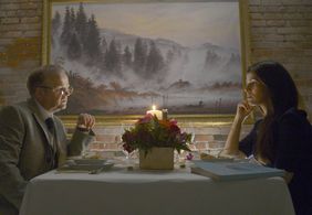 Toby Jones and Nimrat Kaur in Wayward Pines (2015)