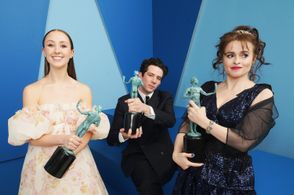 Helena Bonham Carter, Josh O'Connor, and Erin Doherty
