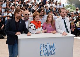 Viggo Mortensen, Ghita Nørby, Lisandro Alonso, and Fabian Casas at an event for Jauja (2014)
