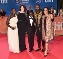 Mira Nair, David Oyelowo, Jessica Oyelowo, Madina Nalwanga, and Martin Kabanza at an event for Queen of Katwe (2016)
