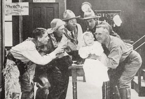 Augustus Carney, Victor Potel, and Harry Todd in The Infant at Snakeville (1911)