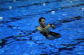 Pool stunt rehearsal for The Evil In Us