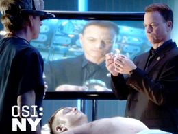 Gary Sinise, Sean Harmon, and Robert Joy in CSI: NY (2004)