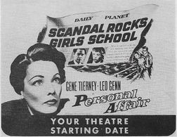 Gene Tierney, Leo Genn, and Glynis Johns in Personal Affair (1953)