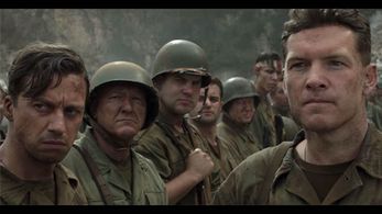 Richard Pyros and Sam Worthington in Hacksaw Ridge