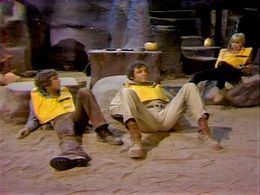 Kathy Coleman, Wesley Eure, and Spencer Milligan in Land of the Lost (1974)