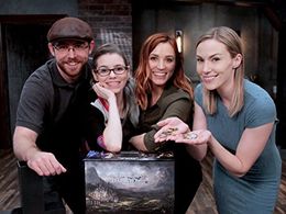 John D. Clair, Amy Dallen, Becca Scott, and Kate Elliott in Game the Game (2017)