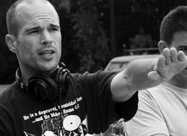 Jed lines up the shot.