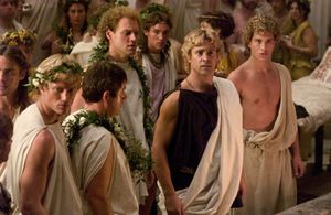Jonathan Rhys Meyers, Colin Farrell, Elliot Cowan, and David Bedella in Alexander (2004)