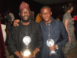 Left, Andrew Dosunmu - Winner, Best Director and C.J. Obasi - Winner, Best Nigerian Film - Africa International Film Fes