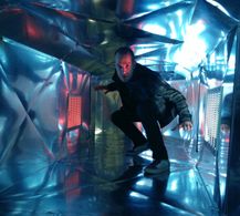 In the BattleTram's airduct, on set of The Thingy!