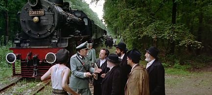 Lionel Abelanski, Bruno Abraham-Kremer, Theodor Danetti, Clément Harari, Serge Kribus, and Rufus in Train of Life (1998)
